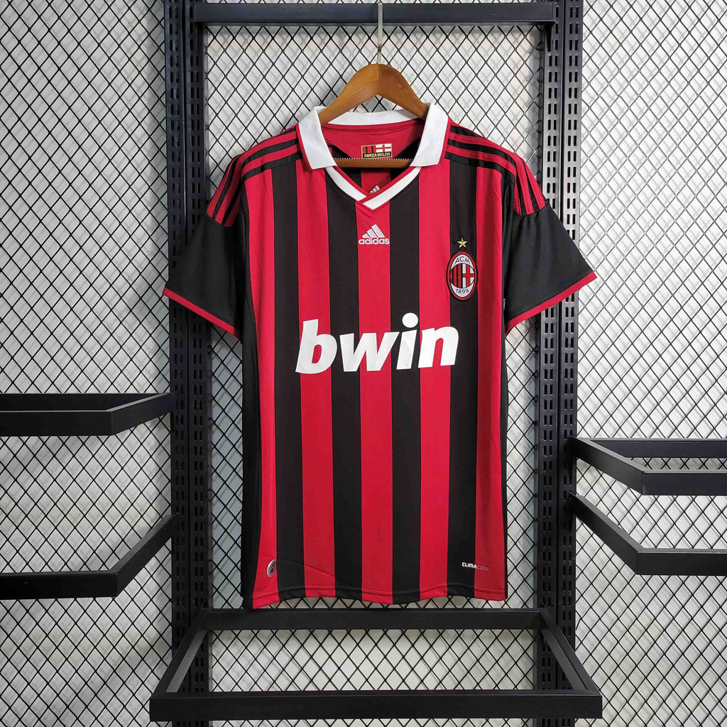 Camisa Pronta Entrega AC Milan Home 2009/10 - Adidas Retrô Masculina - Vermelha/Preta