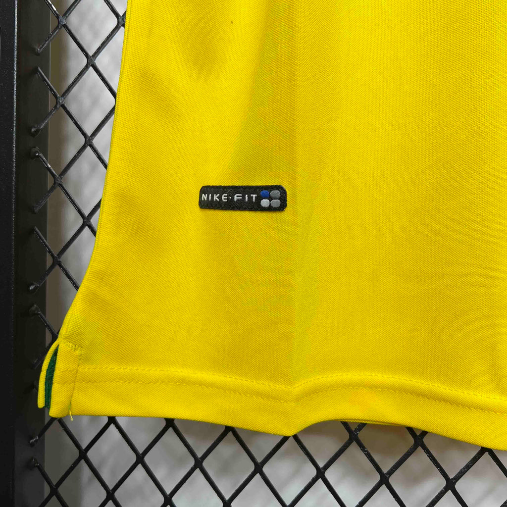 Camisa Pronta Entrega Seleção Brasil Home 1998/99 - Nike Retrô Masculina - Amarela/Verde