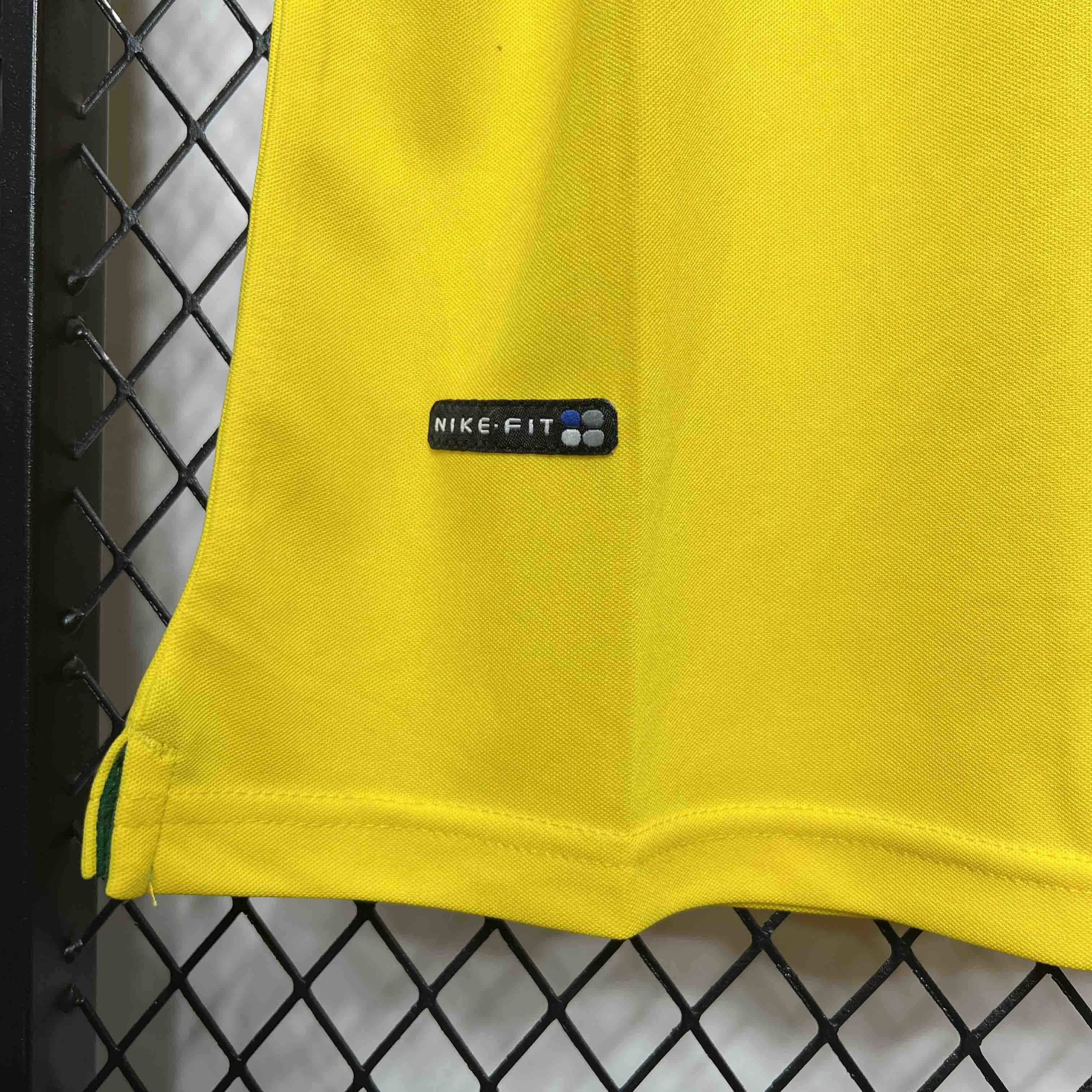 Camisa Pronta Entrega Seleção Brasil Home 1998/99 - Nike Retrô Masculina - Amarela/Verde