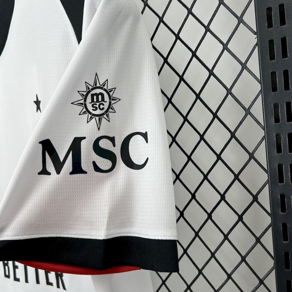 Camisa Pronta Entrega AC Milan Away 2025/26 - Puma Torcedor Masculina - Branca/Vermelha