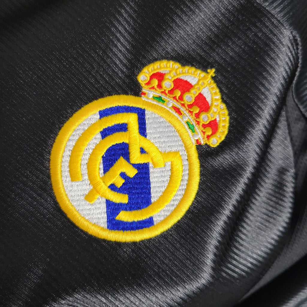 Camisa Pronta Entrega Real Madrid Away 1999/01 - Adidas Retrô Masculina - Preta/Laranja