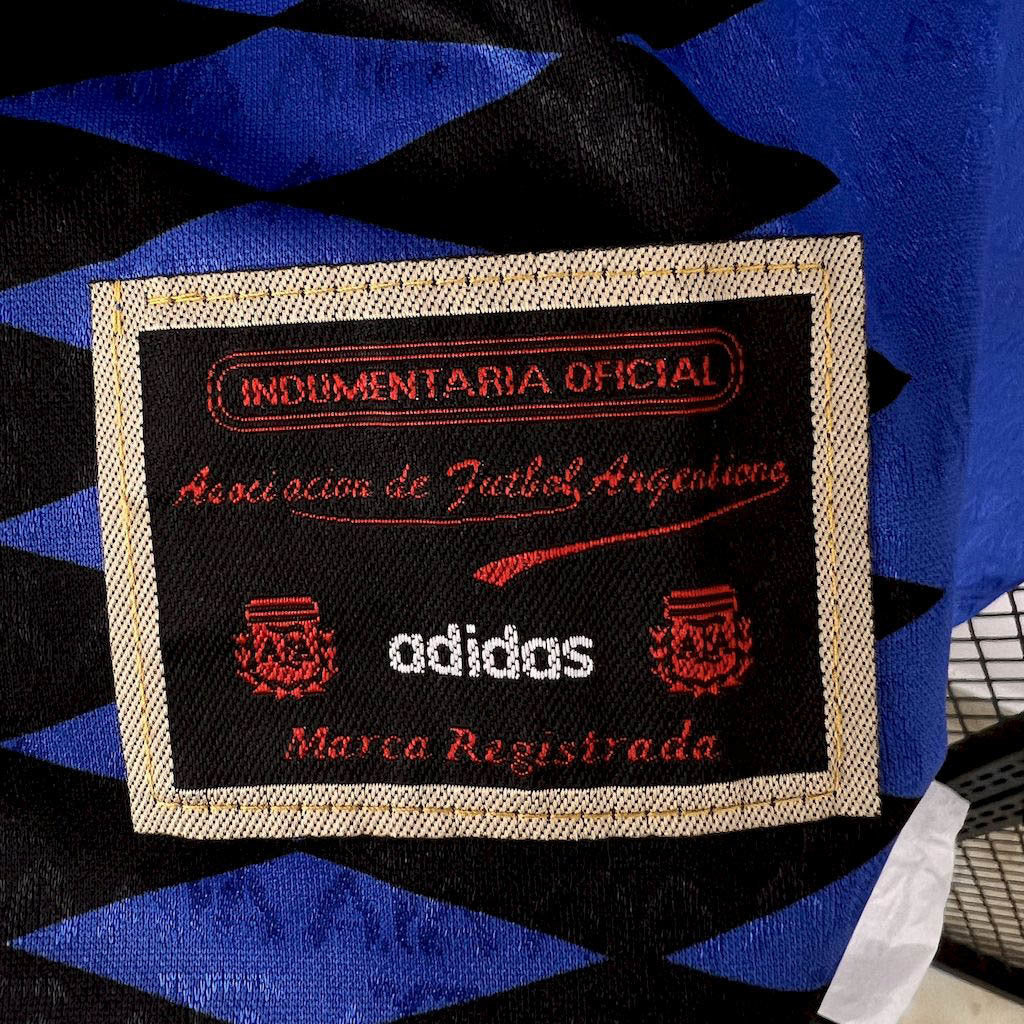 Camisa Pronta Entrega Seleção Argentina Away 1994/95 - Adidas Retrô Masculina - Azul/Preta