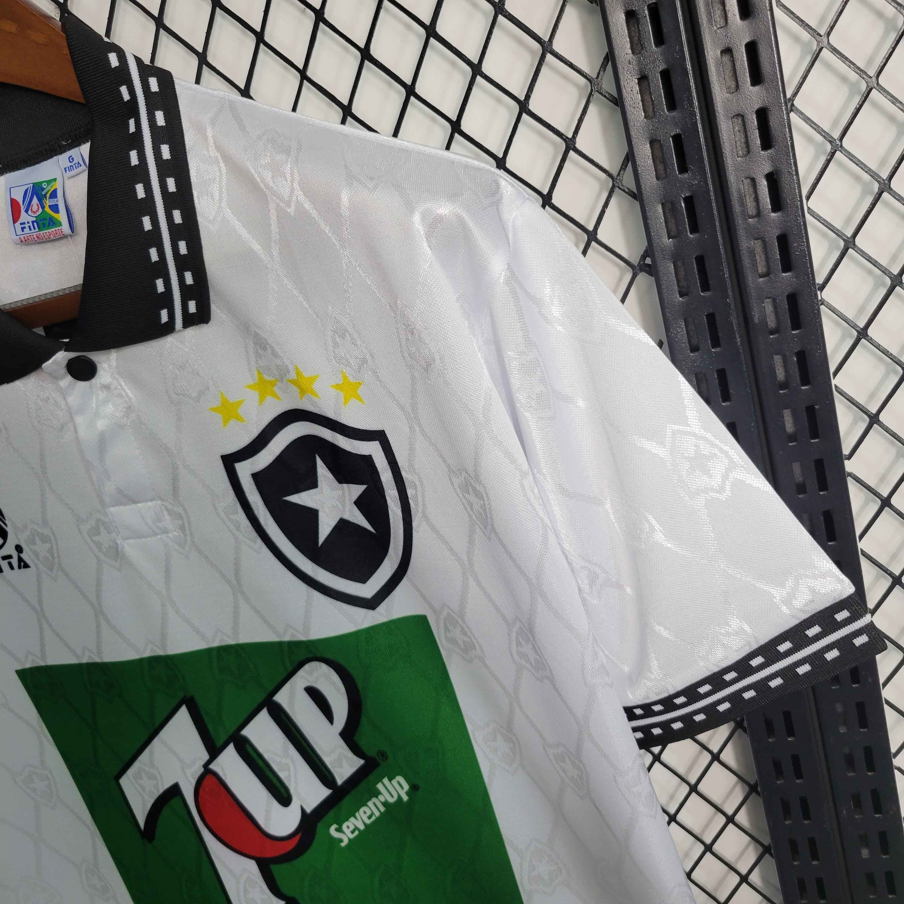 Camisa Pronta Entrega Botafogo Away 1995/96 - Finta Retrô Masculina - Branca/Preta