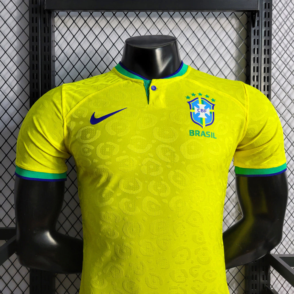 Camisa Pronta Entrega Brasil Home 2022/23 - Nike Jogador Masculina - Amarela/Verde