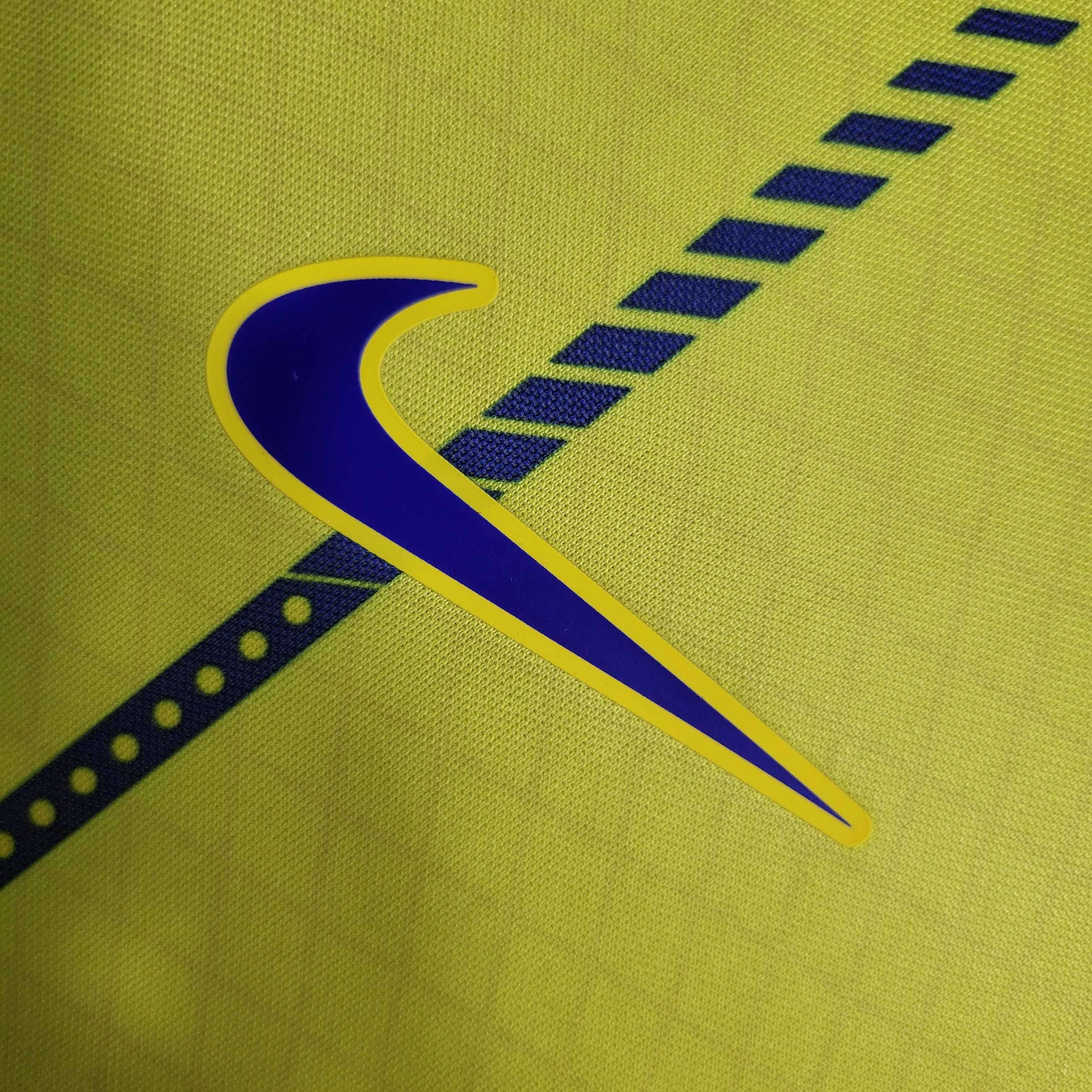 Camisa Pronta Entrega Al-Nassr Home 2023/24 - Nike Torcedor Masculina - Amarela/Azul