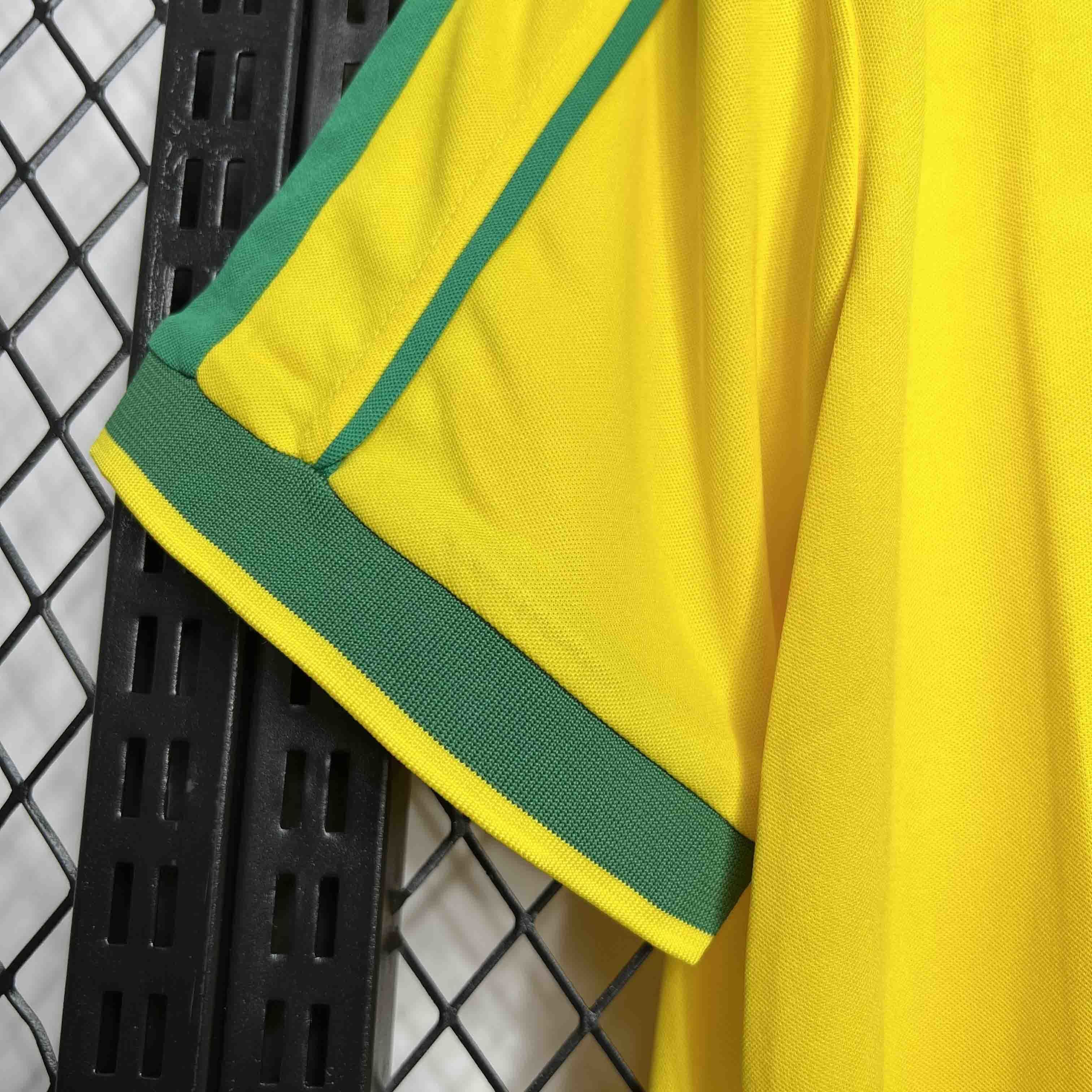 Camisa Pronta Entrega Seleção Brasil Home 1998/99 - Nike Retrô Masculina - Amarela/Verde