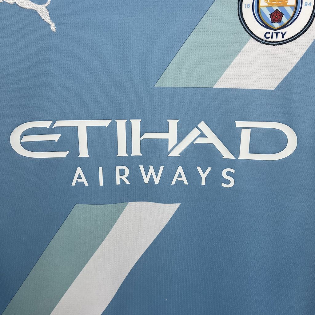 Camisa Pronta Entrega Manchester City Home 2025/26 - Puma Torcedor Masculina - Azul/Branca