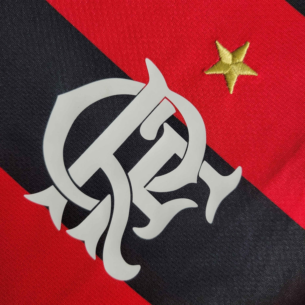 Camisa Pronta Entrega Flamengo Home 2008/09 - Nike Retrô Masculina - Vermelha/Preta