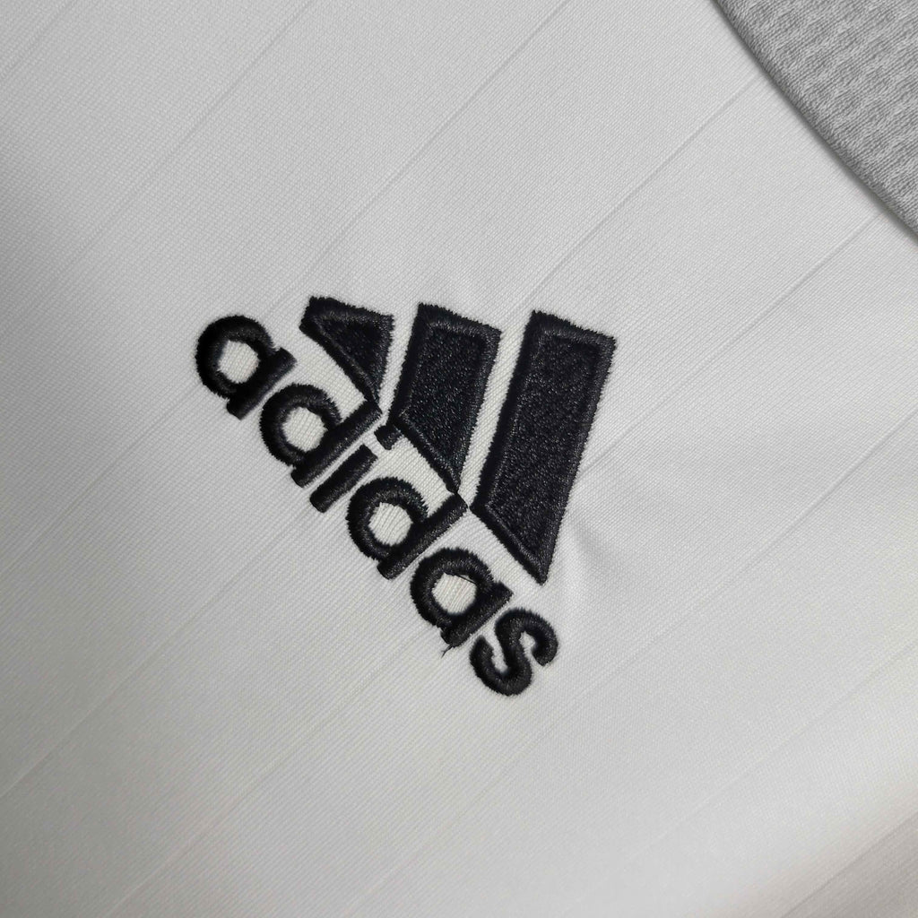 Camisa Pronta Entrega Real Madrid Home 2006/07 - Adidas Retrô Masculina - Branca/Cinza