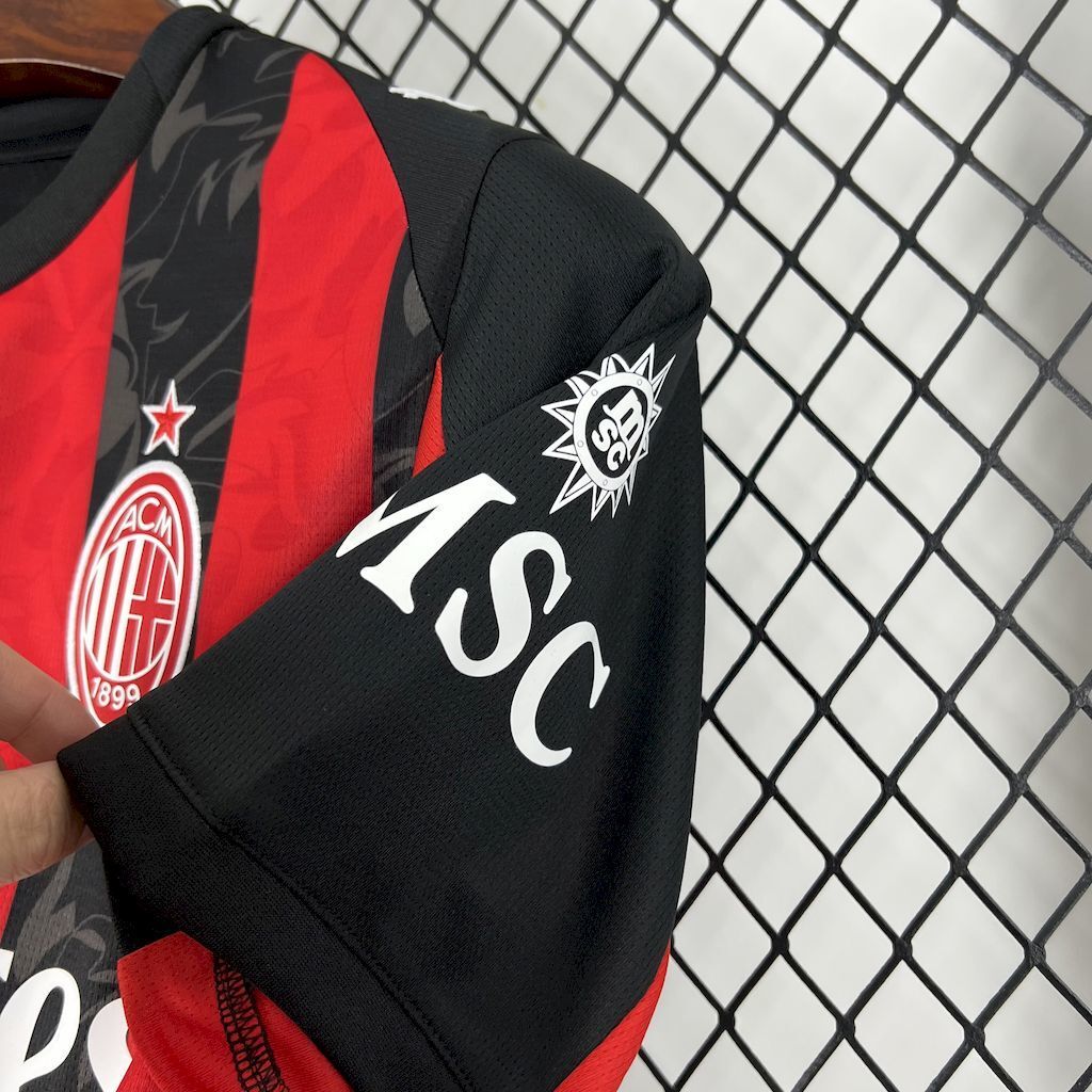 Camisa Pronta Entrega AC Milan Home 2025/26 - Puma Torcedor Masculina - Vermelha/Preta