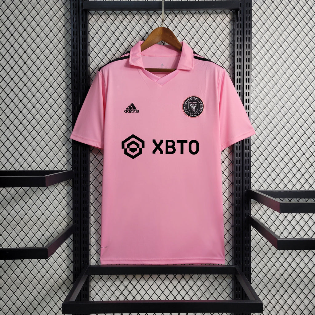 Camisa Pronta Entrega Inter Miami Home 2023/24 - Adidas Torcedor Masculina - Rosa/Preta