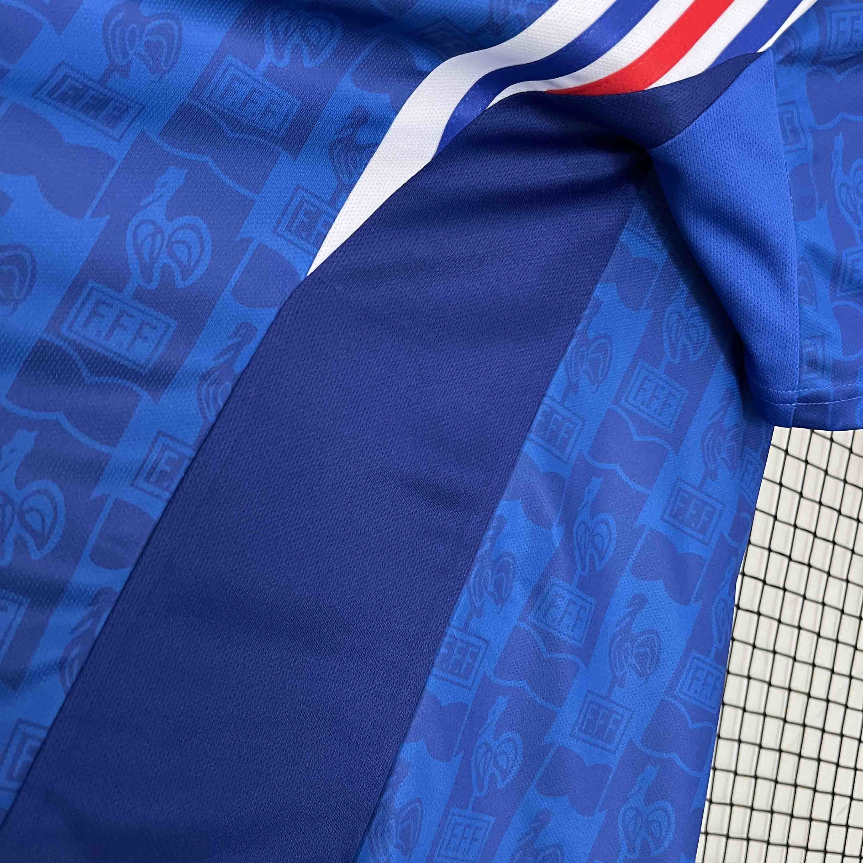 Camisa Pronta Entrega Seleção França Home 1996/97 - Adidas Retrô Masculina - Azul/Branca