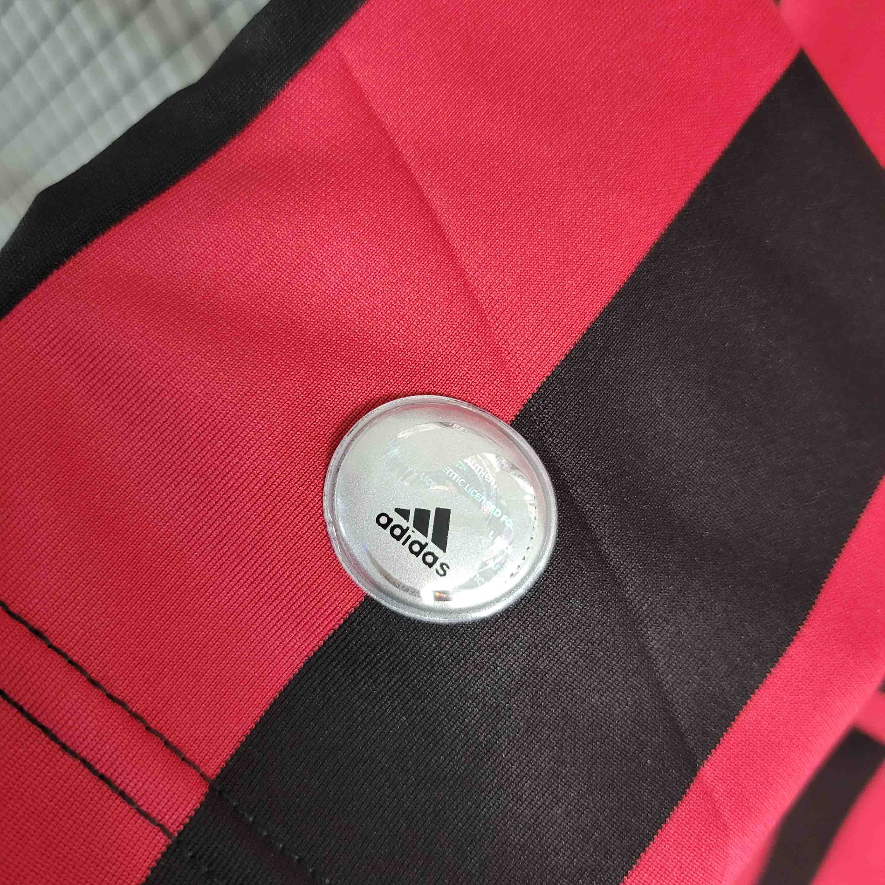 Camisa Pronta Entrega AC Milan Home 2009/10 - Adidas Retrô Masculina - Vermelha/Preta