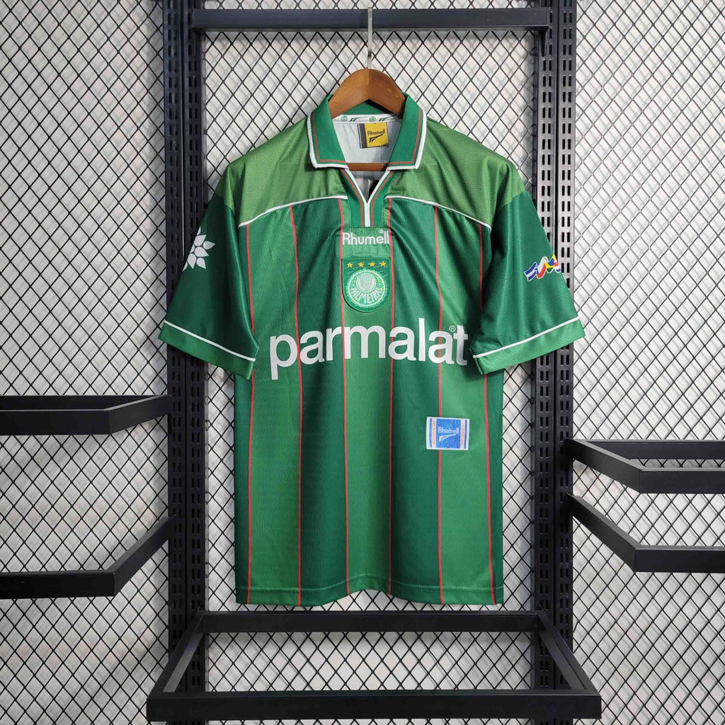 Camisa Pronta Entrega Palmeiras 1999/00 - Rhumell Retrô Masculina - Verde/Branca