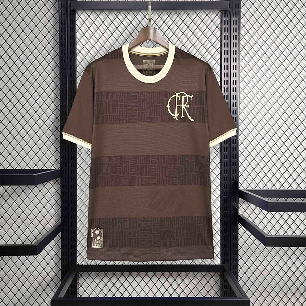 Camisa Pronta Entrega Flamengo Edição Especial 2024/25 - Torcedor Masculina - Marrom/Branca