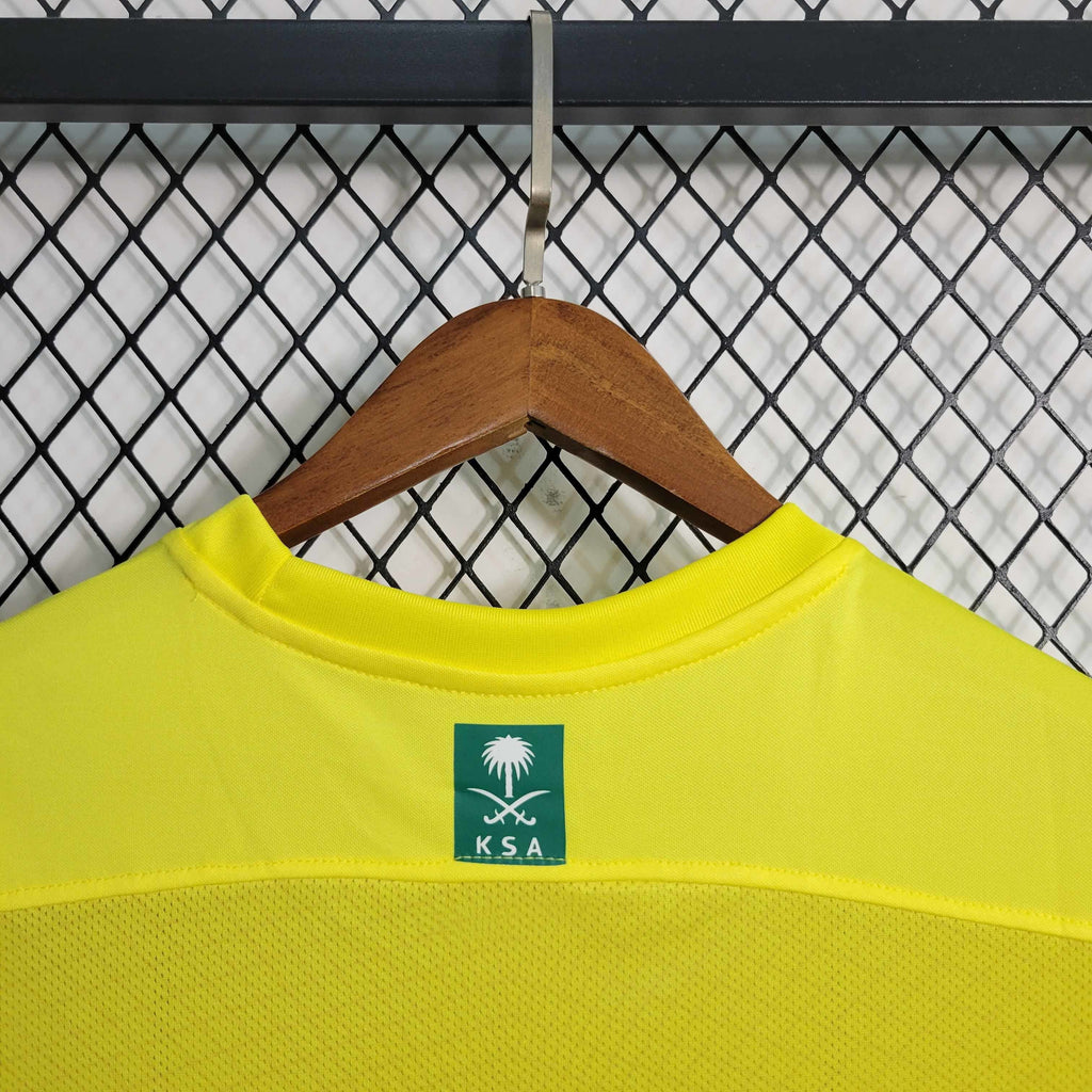 Camisa Pronta Entrega Al-Nassr Home 2023/24 - Nike Torcedor Masculina - Amarela/Azul