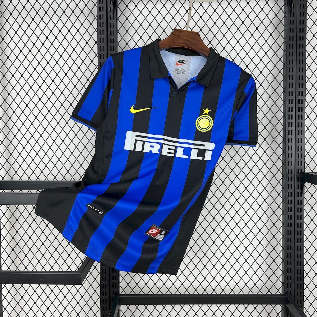 Camisa Pronta Entrega Inter de Milão Home 1998/99 - Nike Retrô Masculina - Azul/Preta