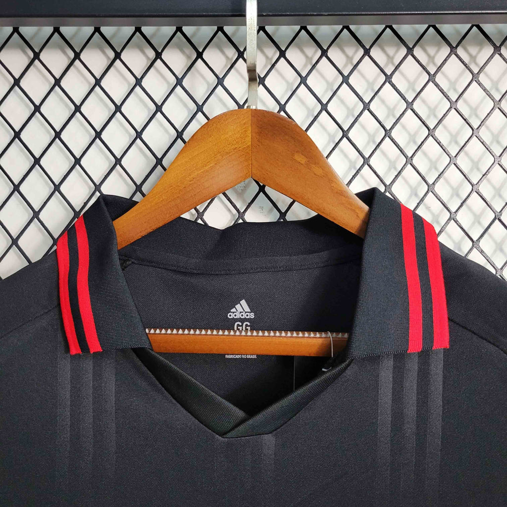 Camisa Pronta Entrega Flamengo Edição Black 2019/20 - Adidas Retrô Masculina - Preta/Vermelha