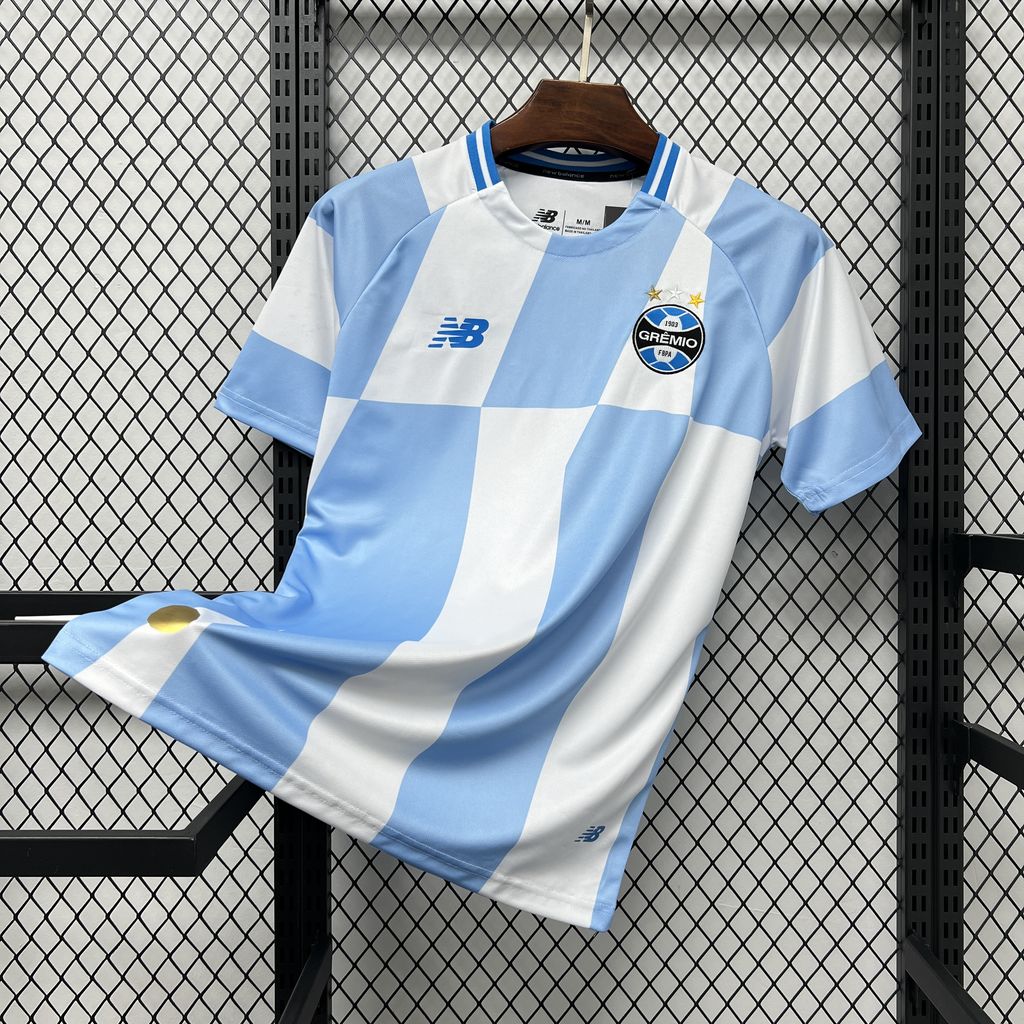 Camisa Pronta Entrega Grêmio Away 2026/27 - New Balance Torcedor Masculina - Branca/Azul