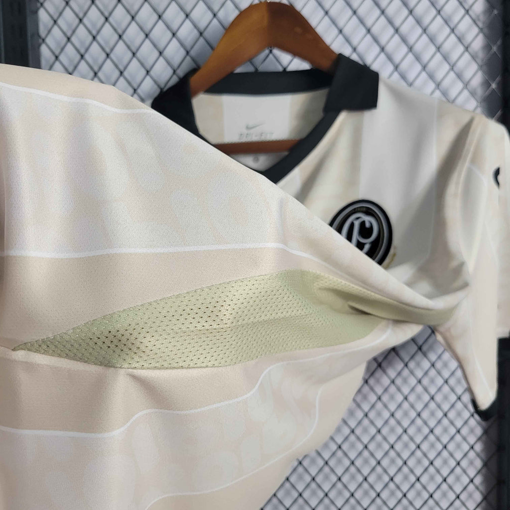 Camisa Pronta Entrega Corinthians Edição Especial Centenária 2010/11 - Nike Retrô Masculina - Bege/Preta