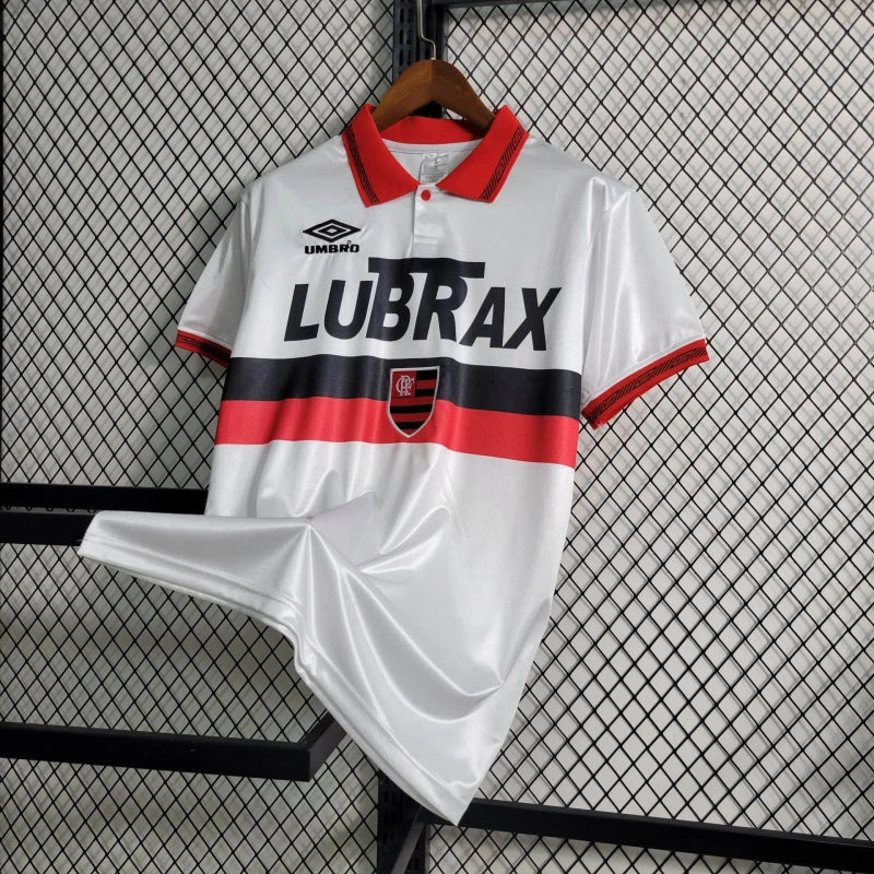 Camisa Pronta Entrega Flamengo 1986/87 - Umbro Retrô Masculina - Branca/Vermelha