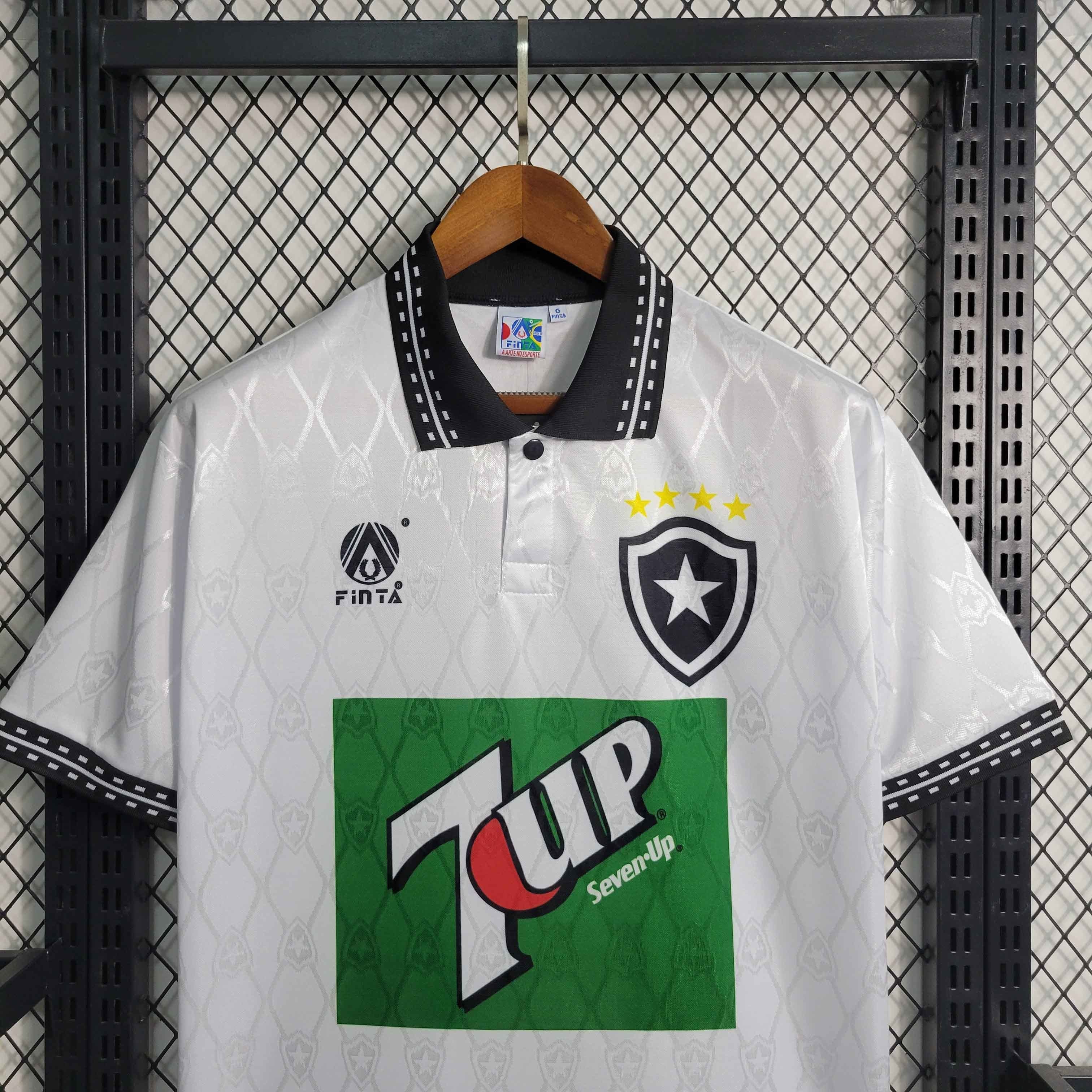 Camisa Pronta Entrega Botafogo Away 1995/96 - Finta Retrô Masculina - Branca/Preta