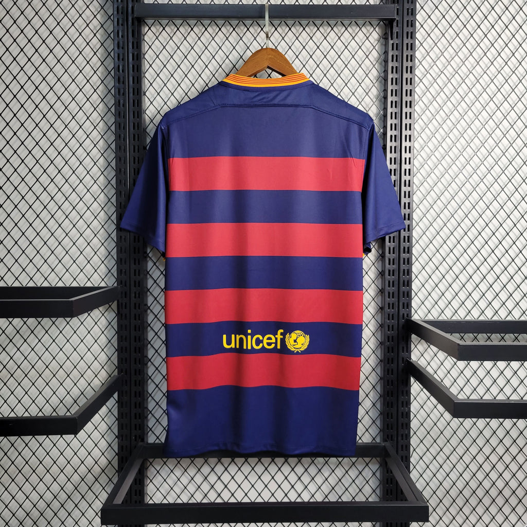 Camisa Pronta Entrega Barcelona Home 2015/16 - Nike Retrô Masculina - Azul/Vermelha