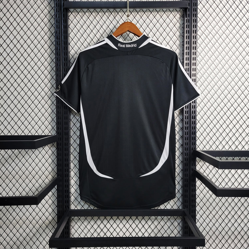 Camisa Pronta Entrega Real Madrid Away 2006/07 - Adidas Retrô Masculina - Preta/Branca