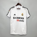 Camisa Pronta Entrega Real Madrid Home 2004/05 - Adidas Retrô Masculina - Branca/Preta