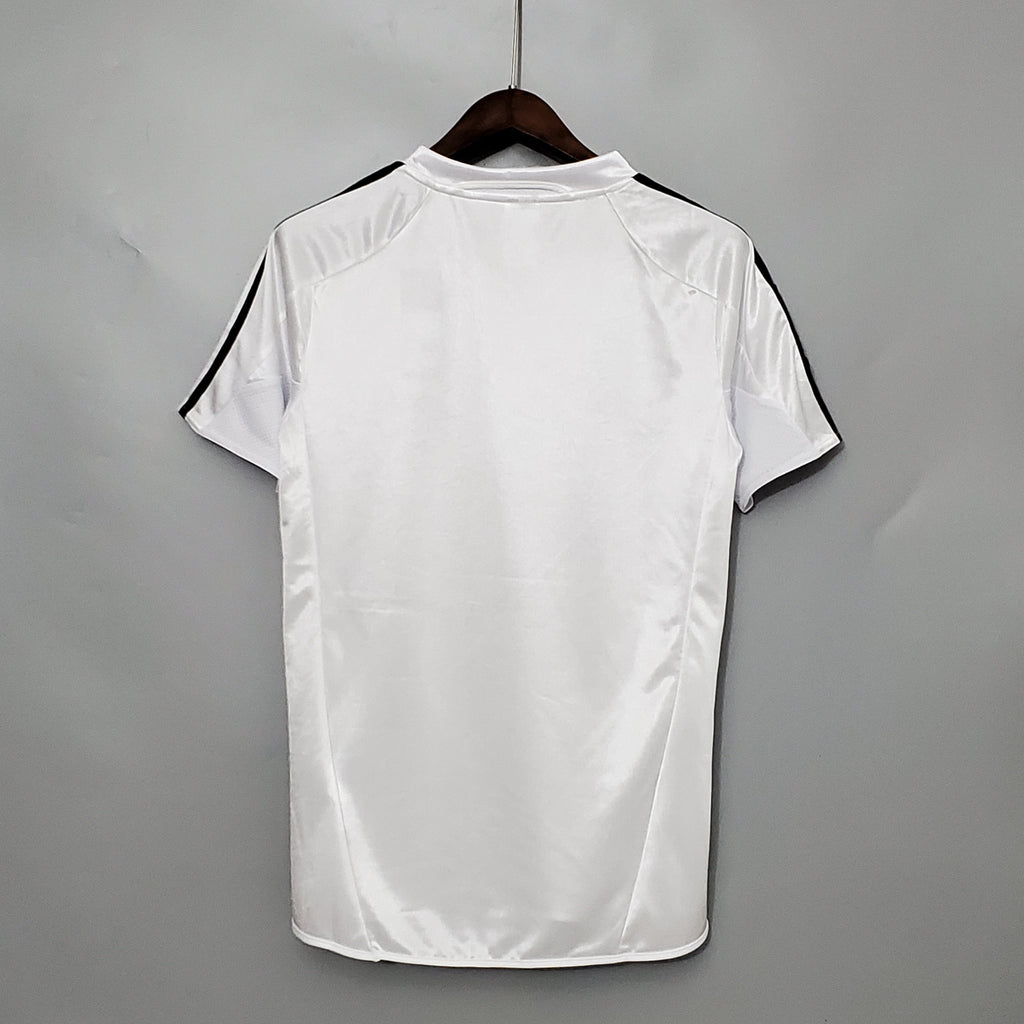 Camisa Pronta Entrega Real Madrid Home 2004/05 - Adidas Retrô Masculina - Branca/Preta