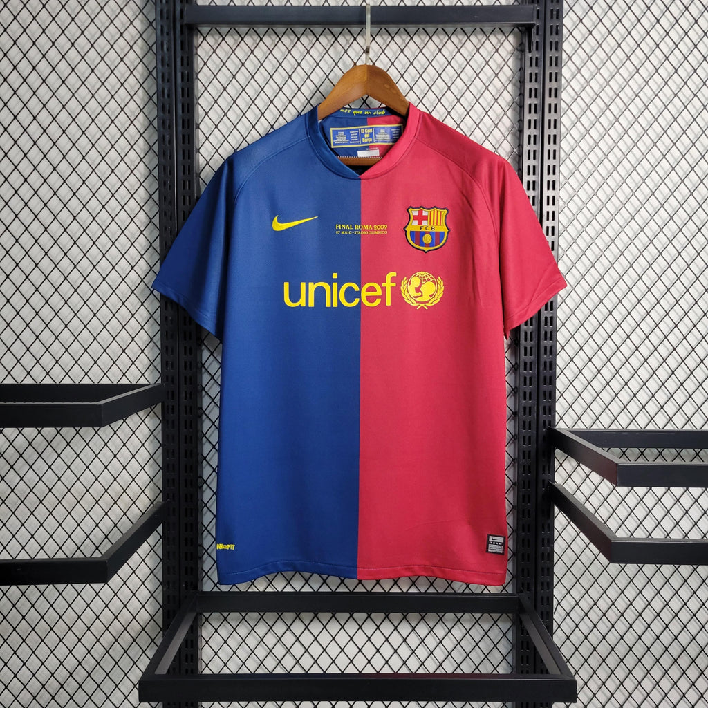 camisa-pronta-entrega-barcelona-blaugrana-home-titular-1-2008-09-nike-retro-masculina-masculino-unicef-la-liga-champions-vermelho-vermelha-azul-messi-henry-etoo-xavi-iniesta-puyol