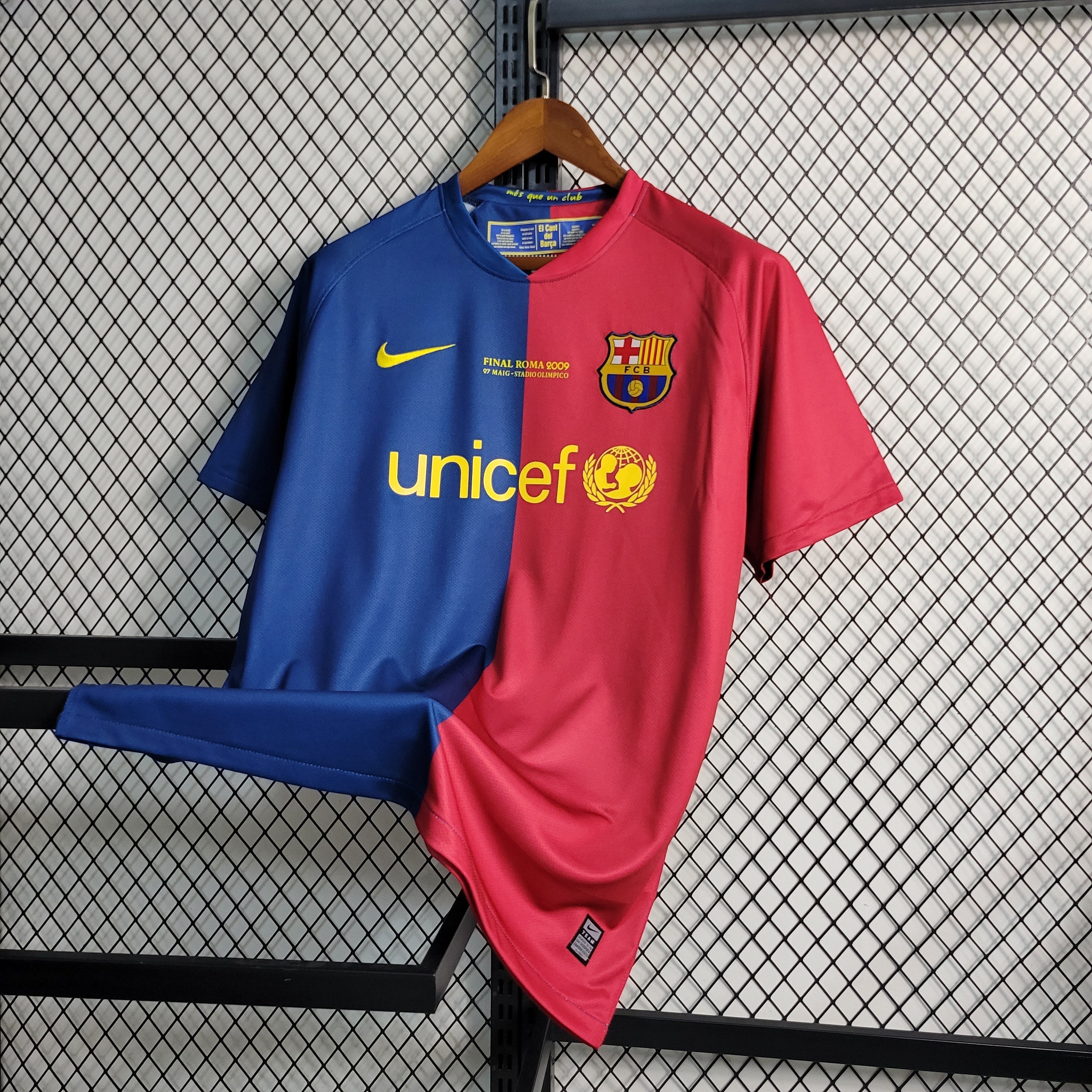 camisa-pronta-entrega-barcelona-blaugrana-home-titular-1-2008-09-nike-retro-masculina-masculino-unicef-la-liga-champions-vermelho-vermelha-azul-messi-henry-etoo-xavi-iniesta-puyol