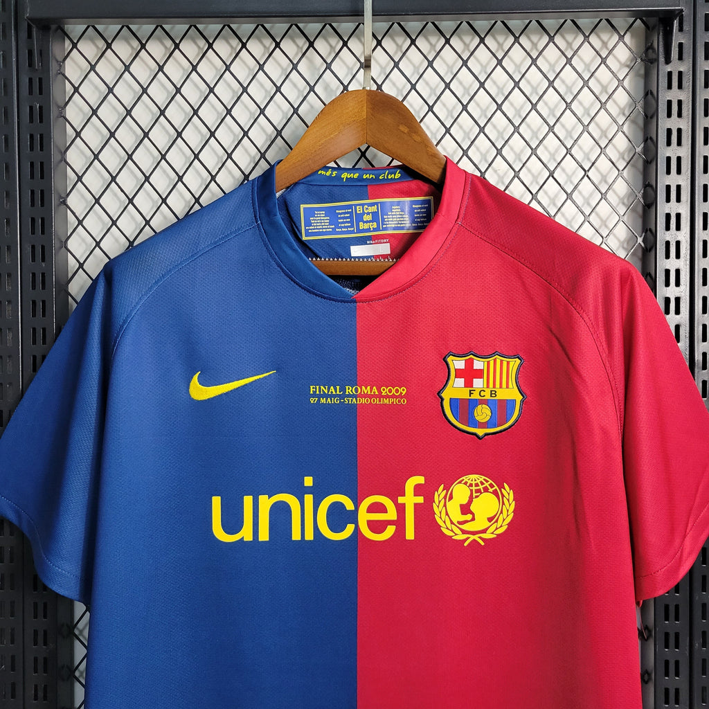 camisa-pronta-entrega-barcelona-blaugrana-home-titular-1-2008-09-nike-retro-masculina-masculino-unicef-la-liga-champions-vermelho-vermelha-azul-messi-henry-etoo-xavi-iniesta-puyol