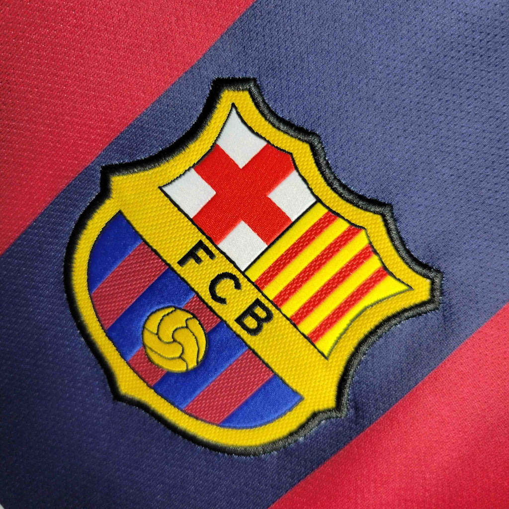 camisa-pronta-entrega-barcelona-blaugrana-home-titular-1-2014-15-nike-retro-masculina-masculino-qatar-airways-la-liga-champions-vermelho-vermelha-azul-messi-neymar-suarez-xavi-iniesta-pique