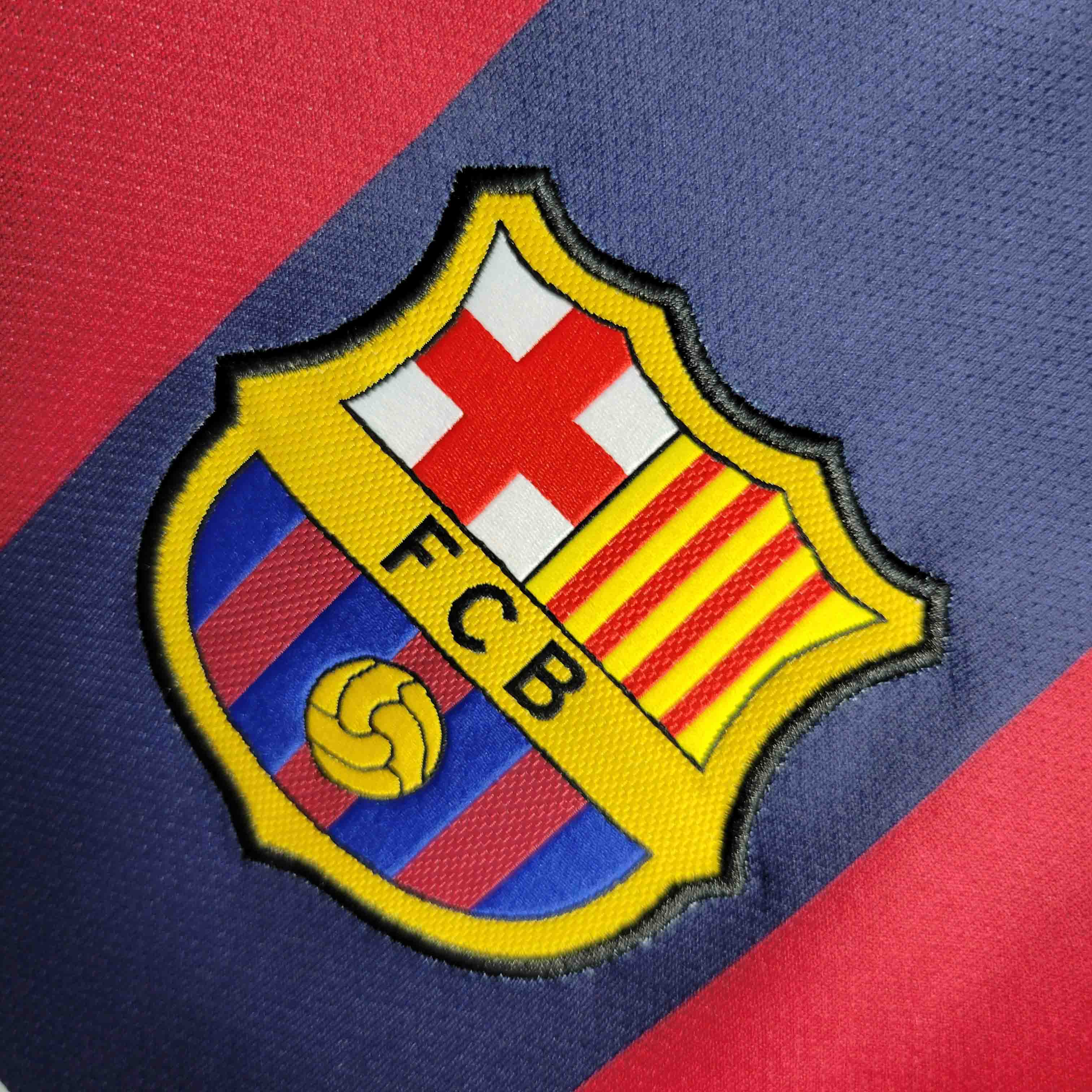 camisa-pronta-entrega-barcelona-blaugrana-home-titular-1-2014-15-nike-retro-masculina-masculino-qatar-airways-la-liga-champions-vermelho-vermelha-azul-messi-neymar-suarez-xavi-iniesta-pique