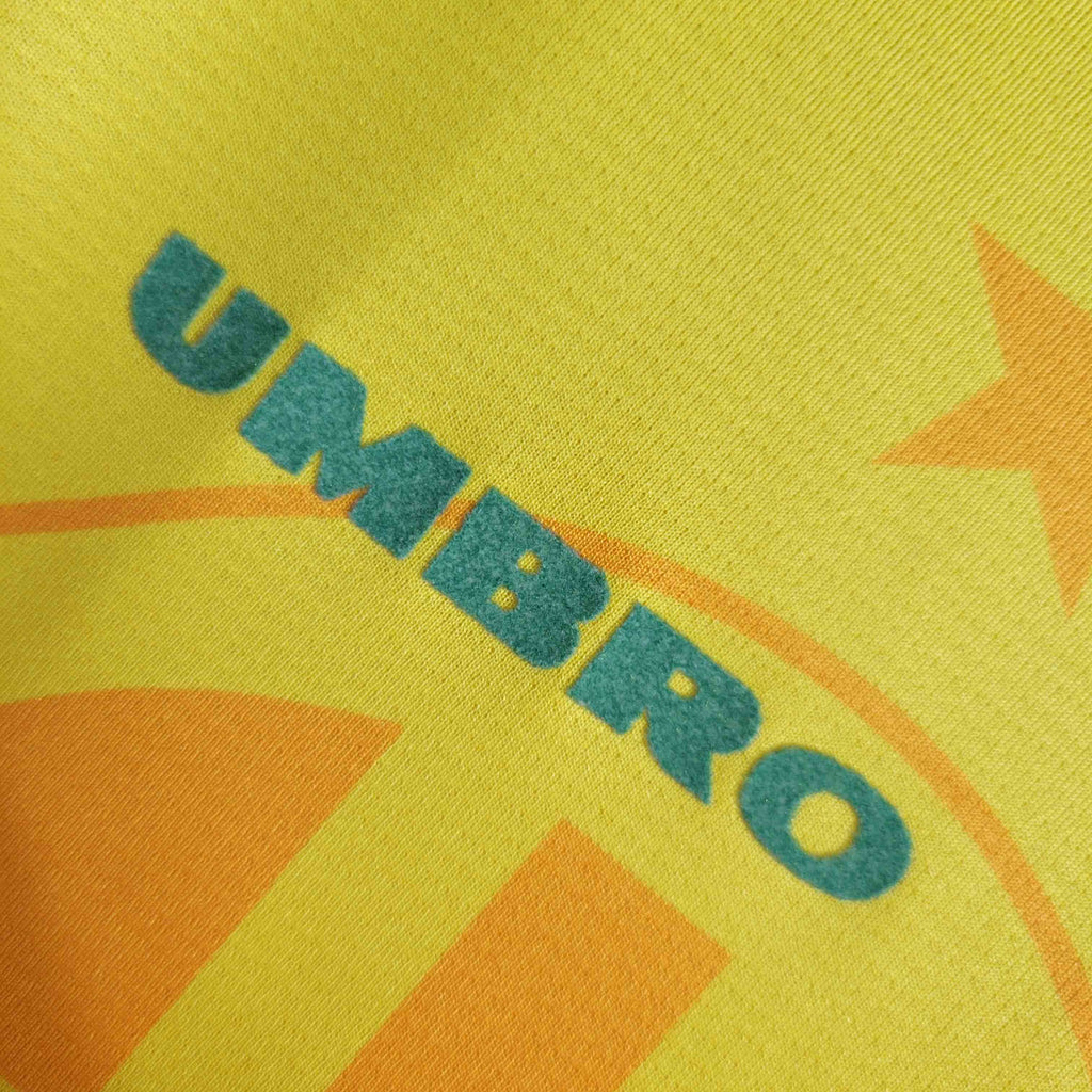 camisa-pronta-entrega-brasil-selecao-brasileira-home-titular-1-1993-94-nike-retro-masculina-masculino-copa-america-amarelo-amarela-verde-bebeto-romario-rafael-alberto-cafu-roberto-carlos