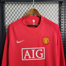 camisa-pronta-entrega-manchester-united-diabos-vermelhos-home-titular-1-2007-08-nike-retro-masculina-masculino-manga-longa-aig-premier-league-champions-vermelho-vermelha-preto-preta-cristiano-ronaldo-rooney-tevez-giggs-scholes-carrick-evra-vidic-ferdinand-park-nani-anderson