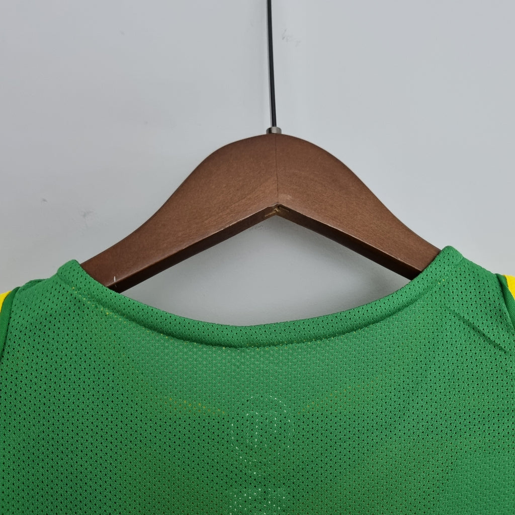 Camisa Pronta Entrega Seleção Brasil Home 2004/06 - Nike Retrô Masculina - Amarela/Verde