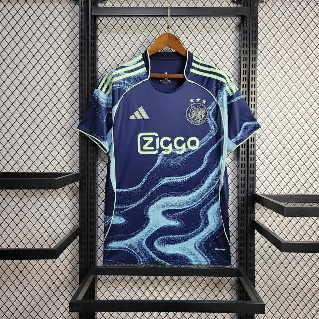 Camisa Pronta Entrega Ajax Away 2025/26 - Adidas Torcedor Masculina - Azul/Amarela