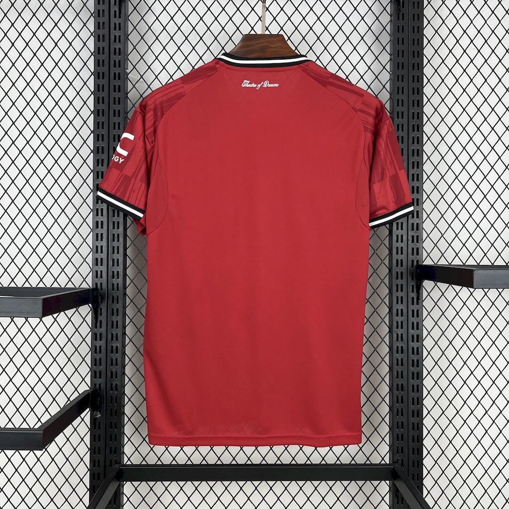 Camisa Pronta Entrega Manchester United Home 2025/26 - Adidas Torcedor Masculina - Vermelha/Preta