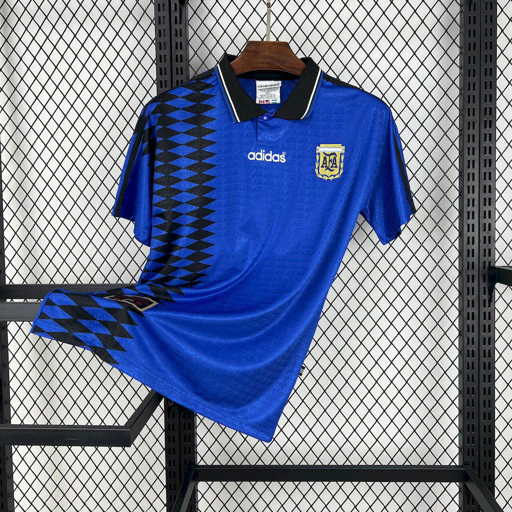 Camisa Pronta Entrega Seleção Argentina Away 1994/95 - Adidas Retrô Masculina - Azul/Preta