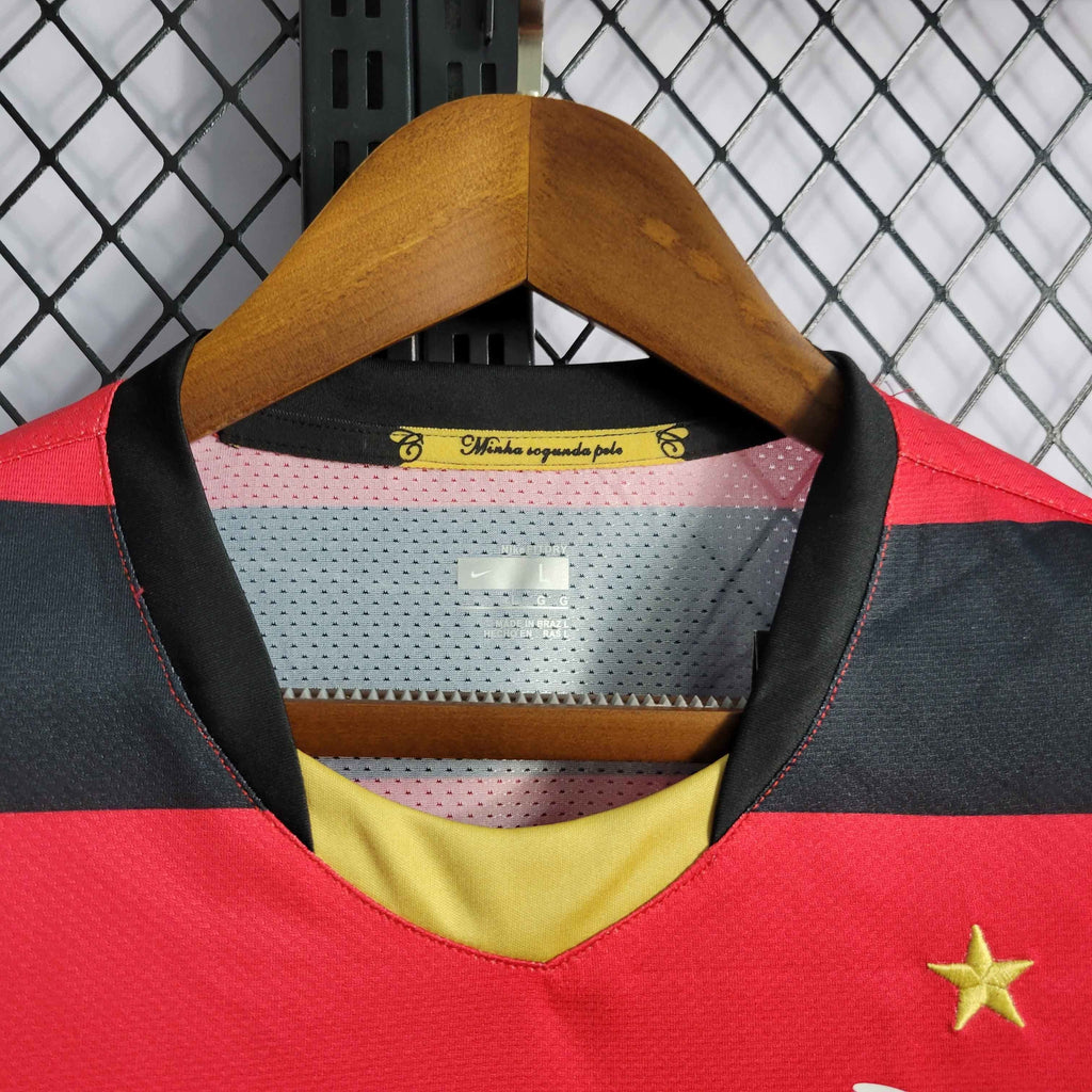 Camisa Pronta Entrega Flamengo Home 2008/09 - Nike Retrô Masculina - Vermelha/Preta