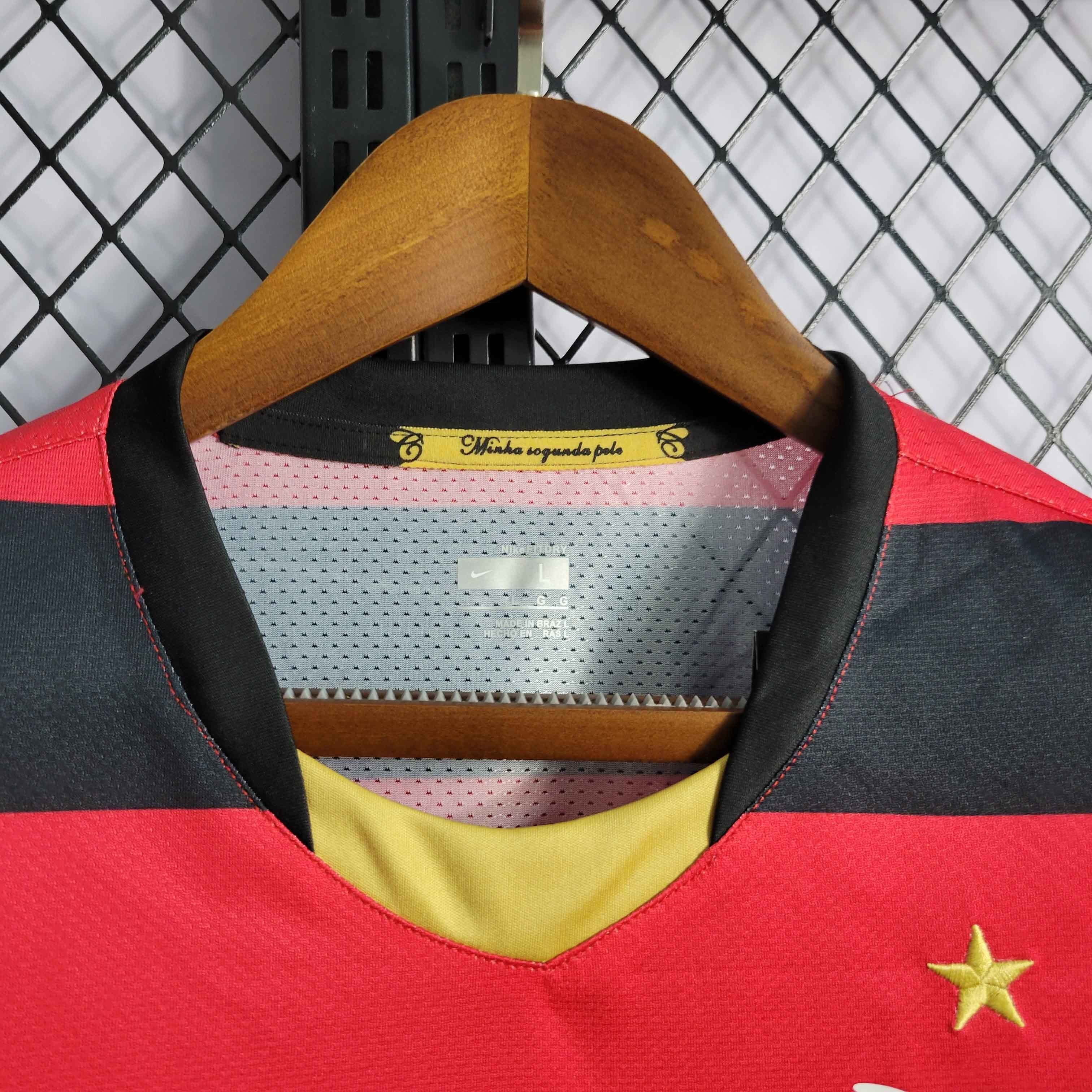 Camisa Pronta Entrega Flamengo Home 2008/09 - Nike Retrô Masculina - Vermelha/Preta