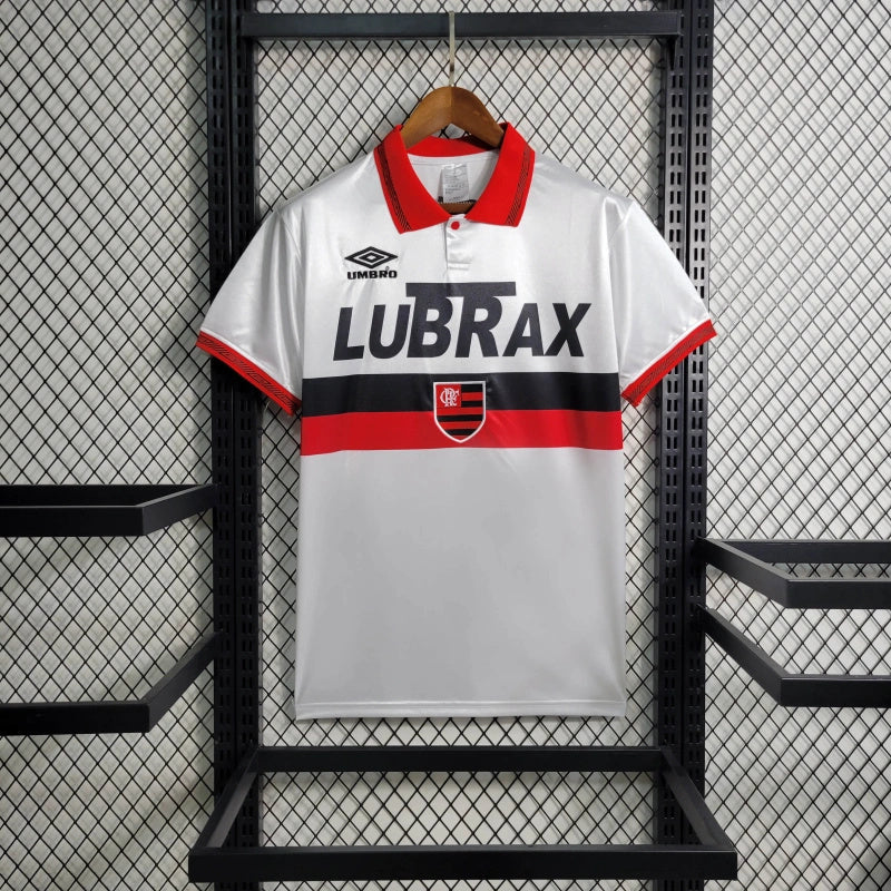 Camisa Pronta Entrega Flamengo 1986/87 - Umbro Retrô Masculina - Branca/Vermelha