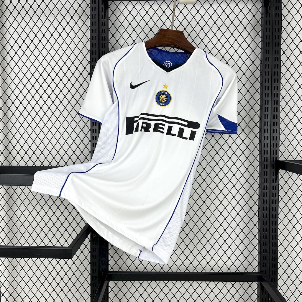 Camisa Pronta Entrega Inter de Milão Away 2004/05 - Nike Retrô Masculina - Branca/Azul