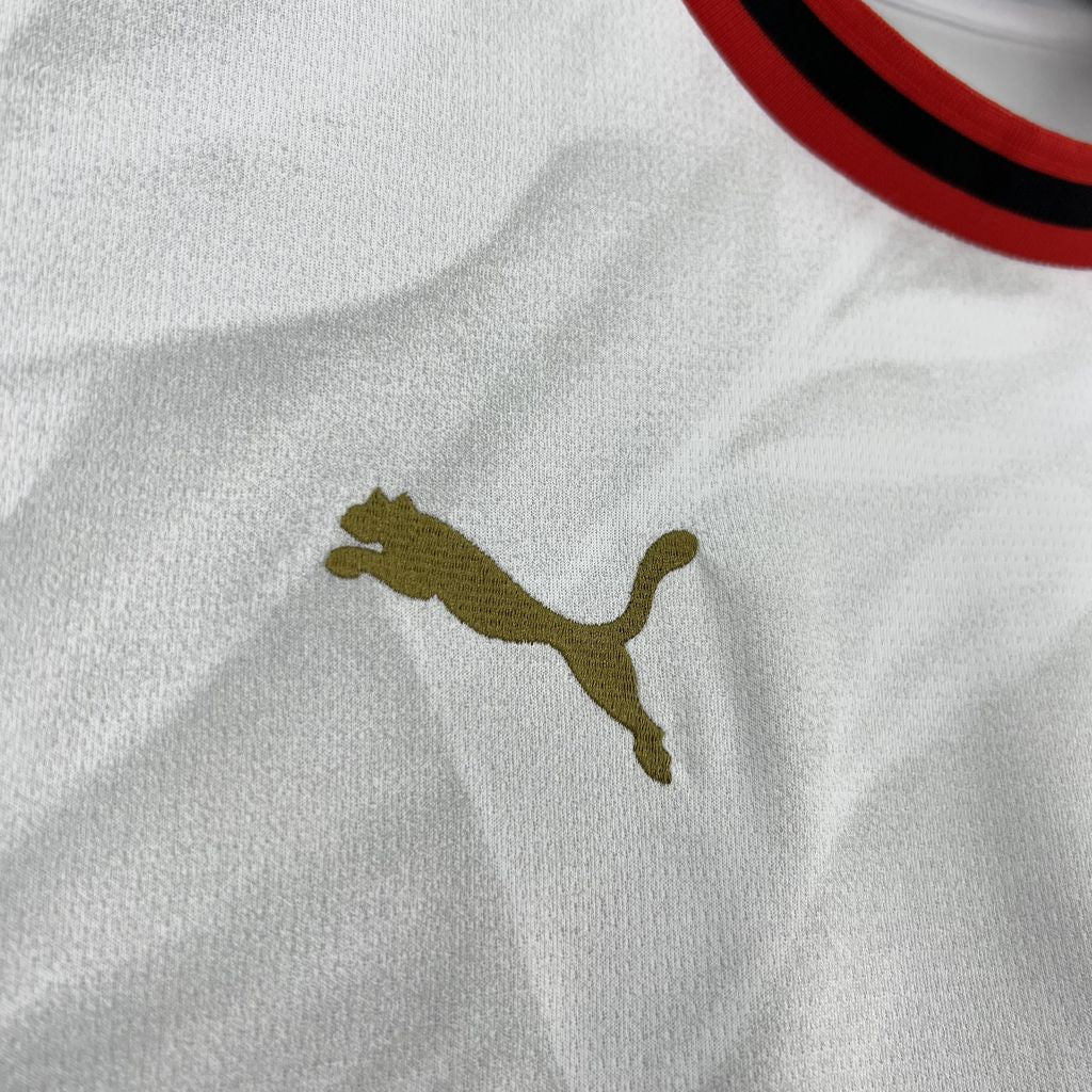 Camisa Pronta Entrega AC Milan Away 2026/27 - Puma Torcedor Masculina - Branca/Vermelha