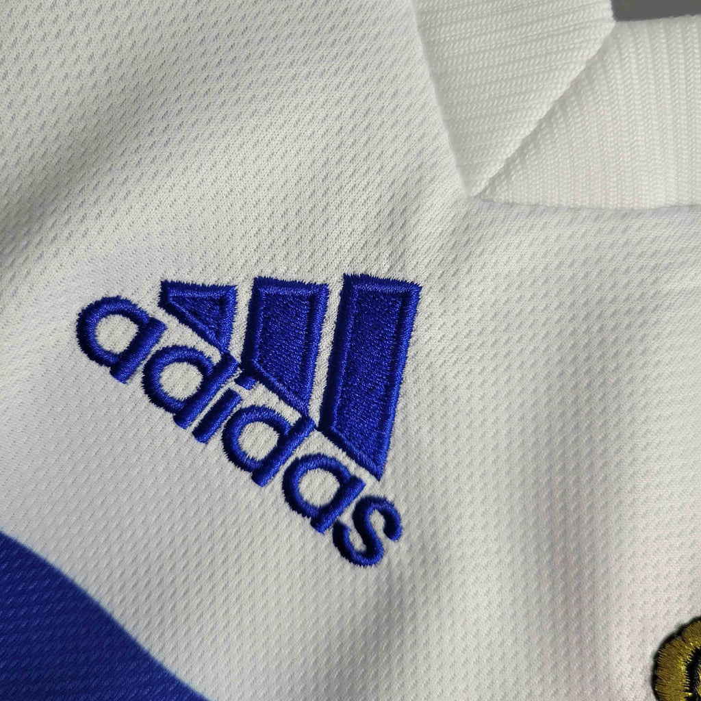 Camisa Pronta Entrega Seleção França Away 1998/99 - Adidas Retrô Masculina - Branca/Azul