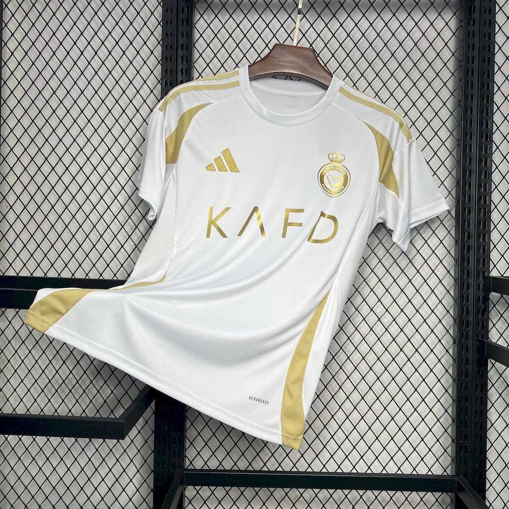 Camisa Pronta Entrega Al-Nassr Third - Adidas Torcedor Masculina - Branca/Dourado