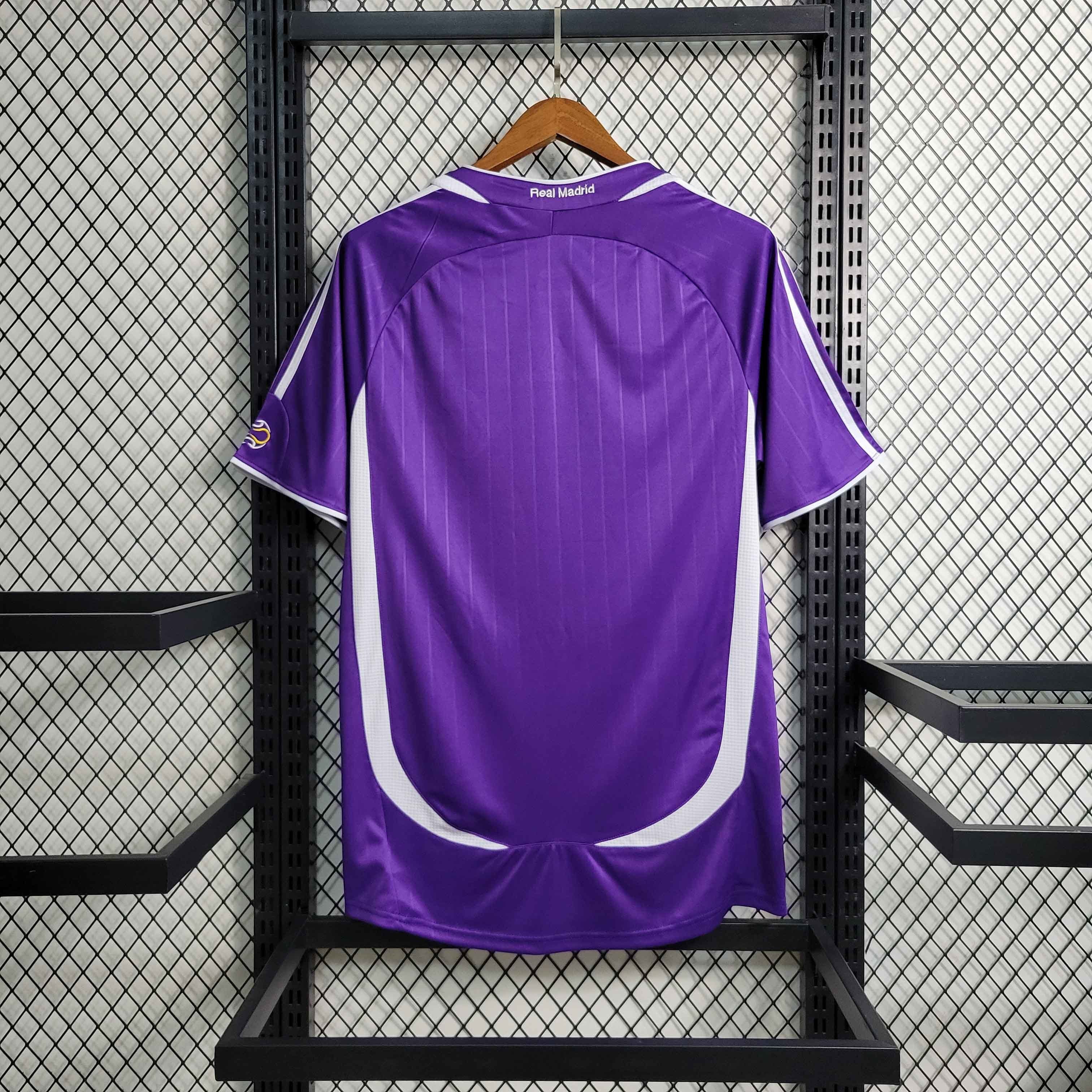 Camisa Pronta Entrega Real Madrid Away 2006/07 - Adidas Retrô Masculina - Roxa/Branca