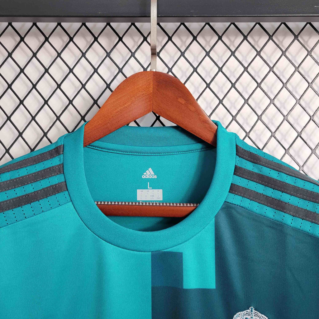 Camisa Pronta Entrega Real Madrid Third 2017/18 - Adidas Retrô Masculina - Azul